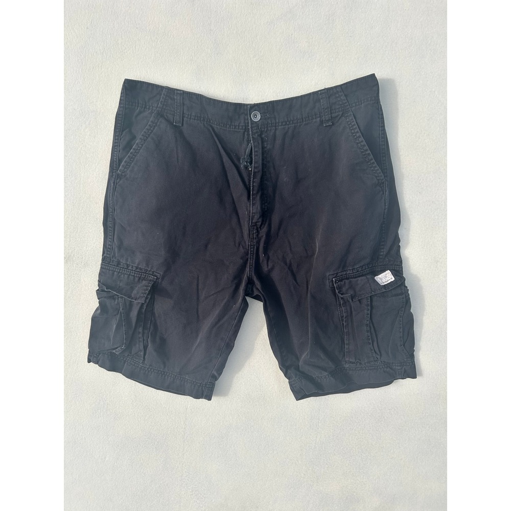 Levi Strauss & Co Mens Black Cargo Shorts Utility Pockets Relaxed Fit Size 36